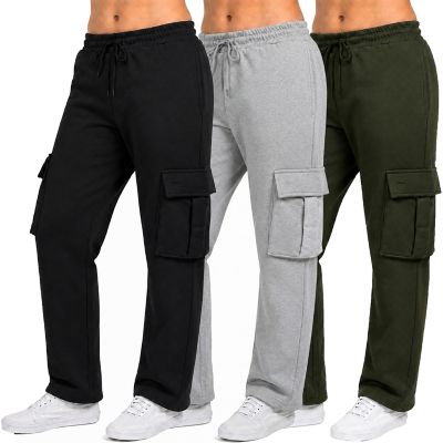 Blu Rock Women's Loose Fit Tech Fleece Performance Sweatpants with Open Bottom, Grey, 3XL
