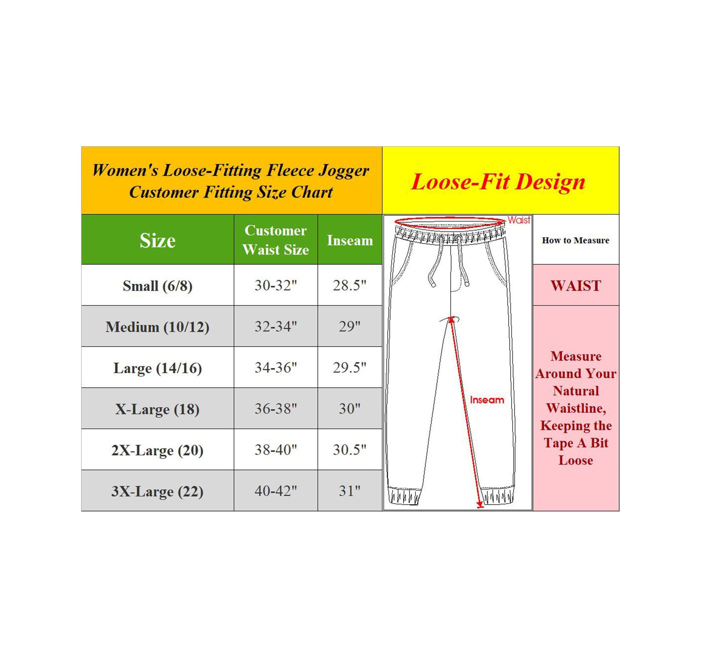 Womens Loose-Fit Fleece Jogger Sweatpants-4 Pack