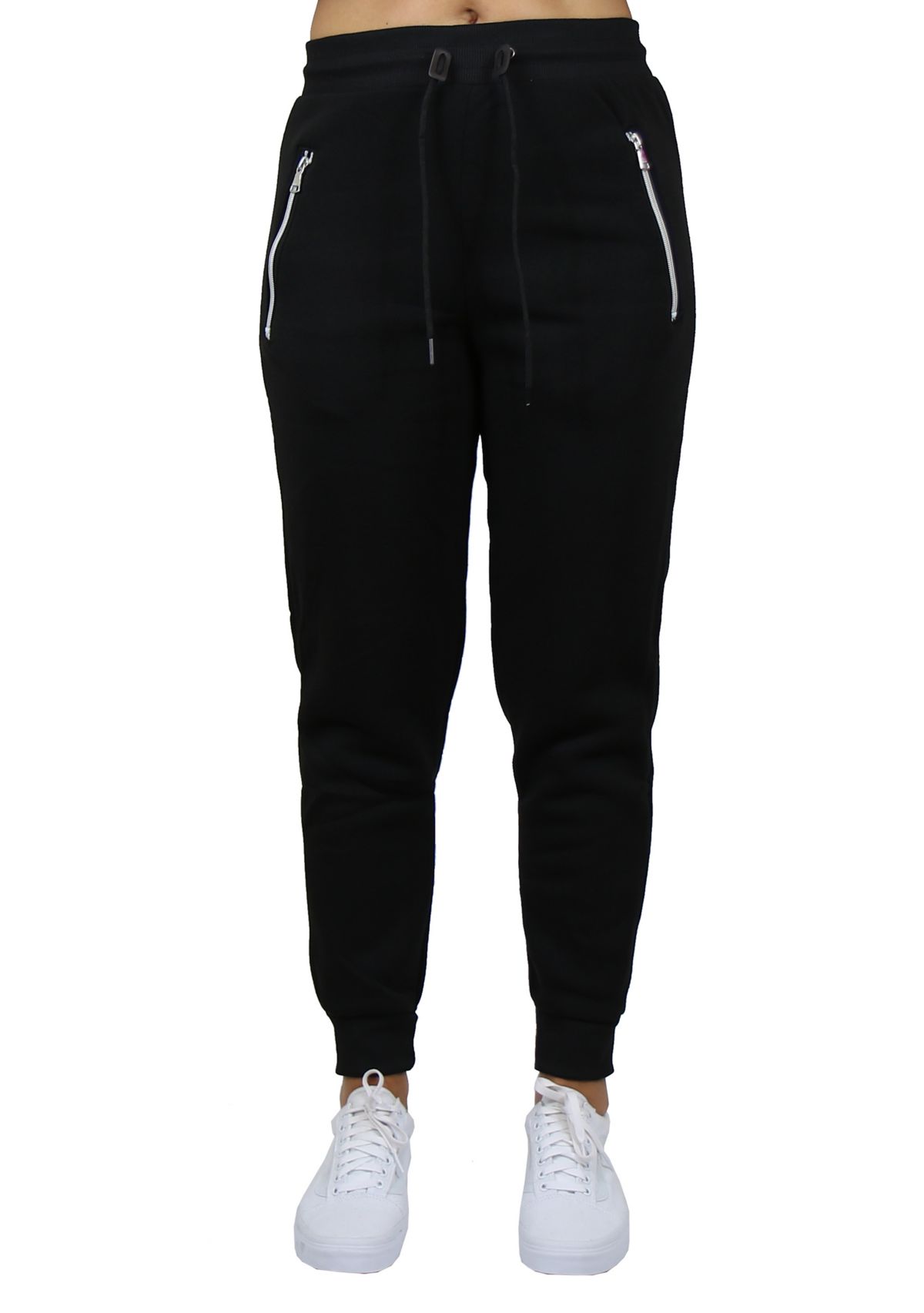 Womens Loose Fit Jogger Pants with Zipper Pockets