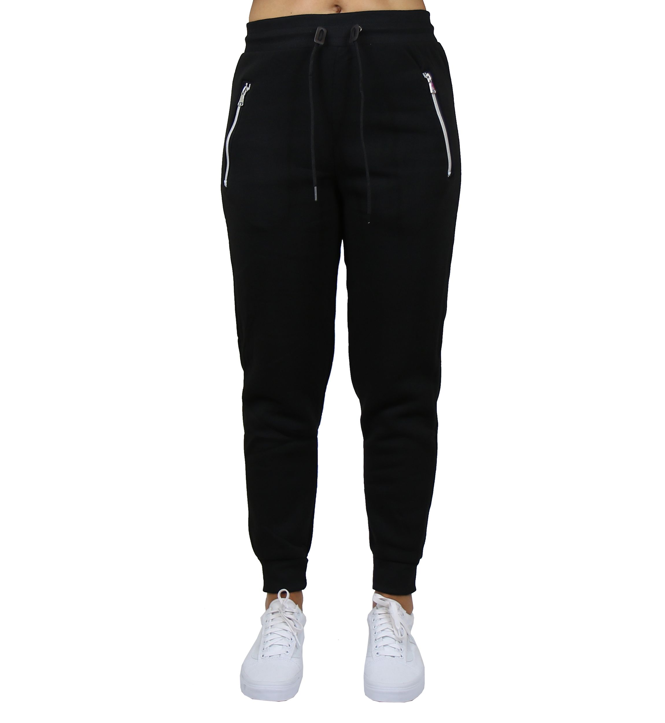 Womens Loose Fit Jogger Pants with Zipper Pockets