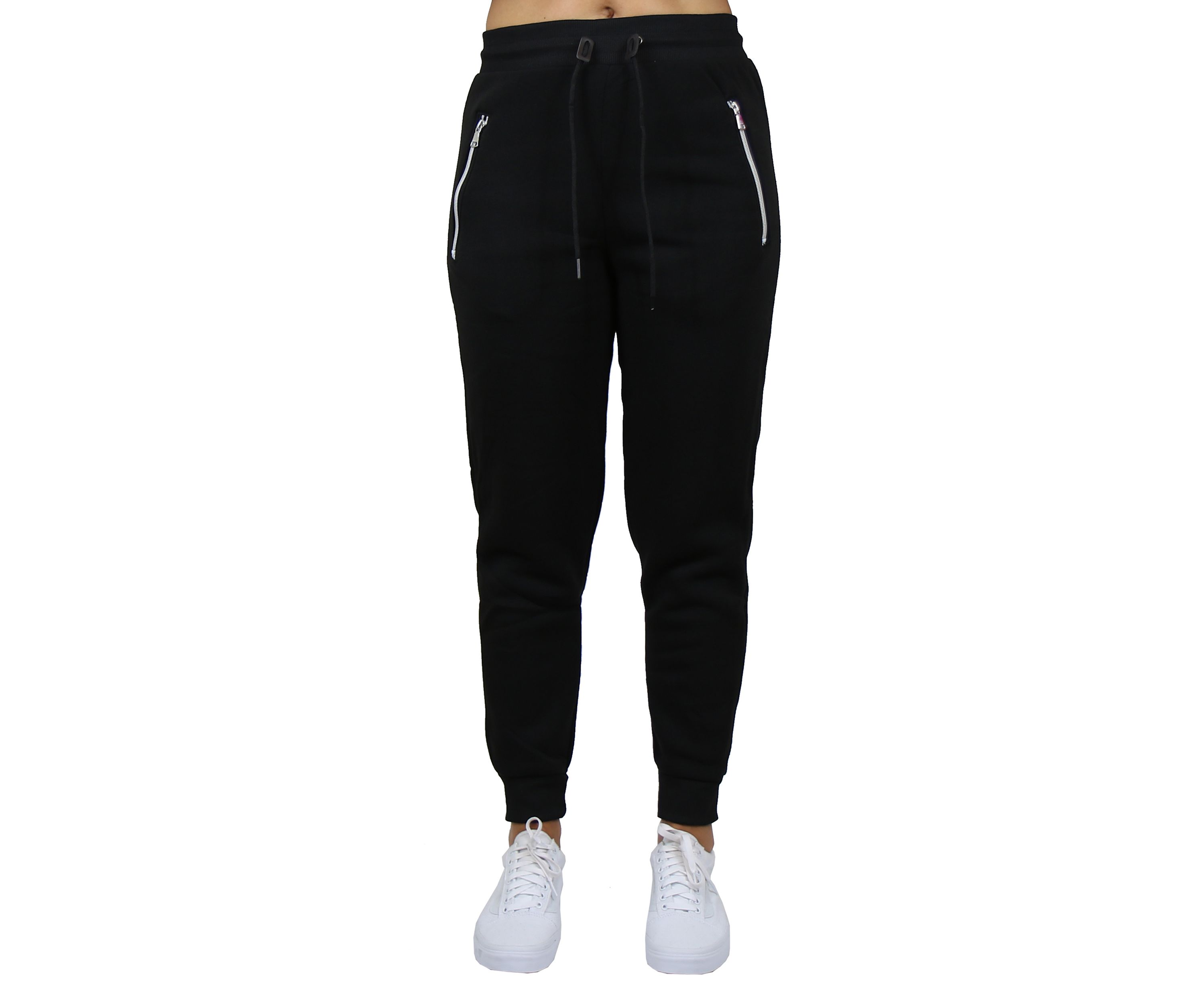 Womens Loose Fit Jogger Pants with Zipper Pockets
