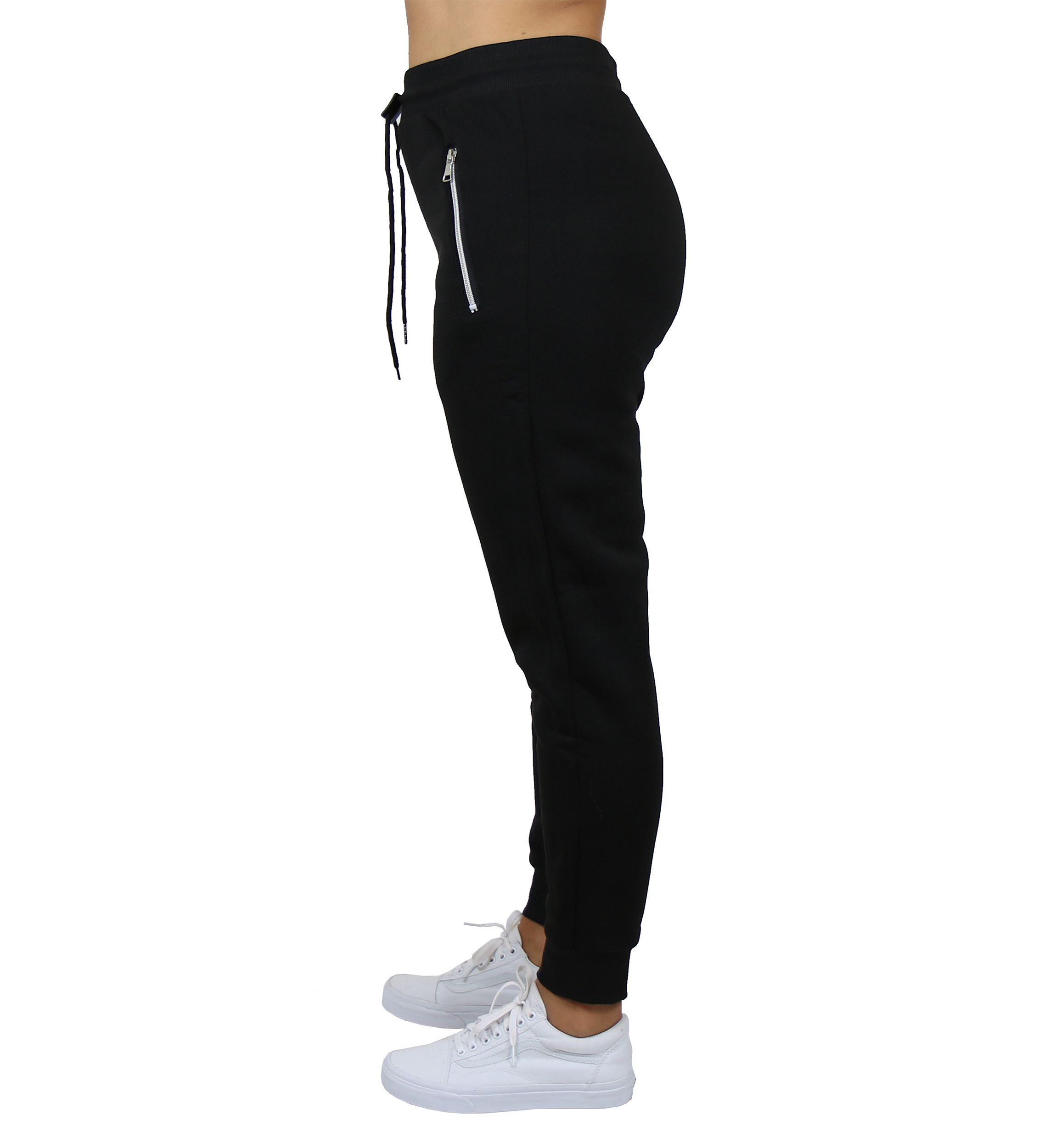Womens Loose Fit Jogger Pants with Zipper Pockets