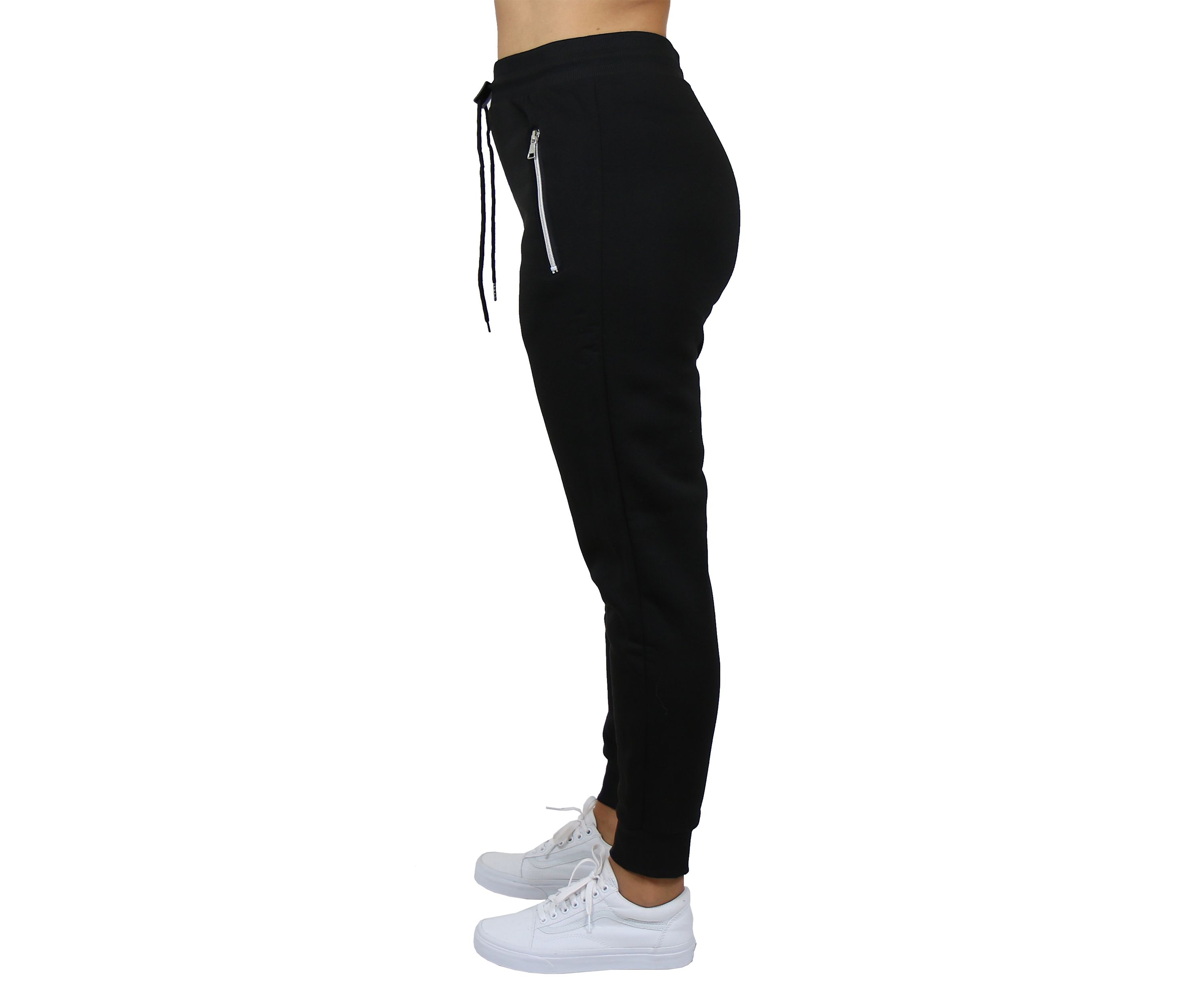 Womens Loose Fit Jogger Pants with Zipper Pockets