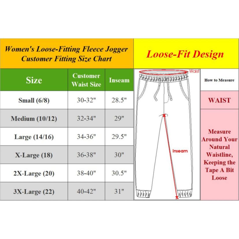 Blue Ice Womens Loose  Fit Heavyweight Classic Fleece Jogger Sweatpants With Zipper Side Pockets- 3 Pack