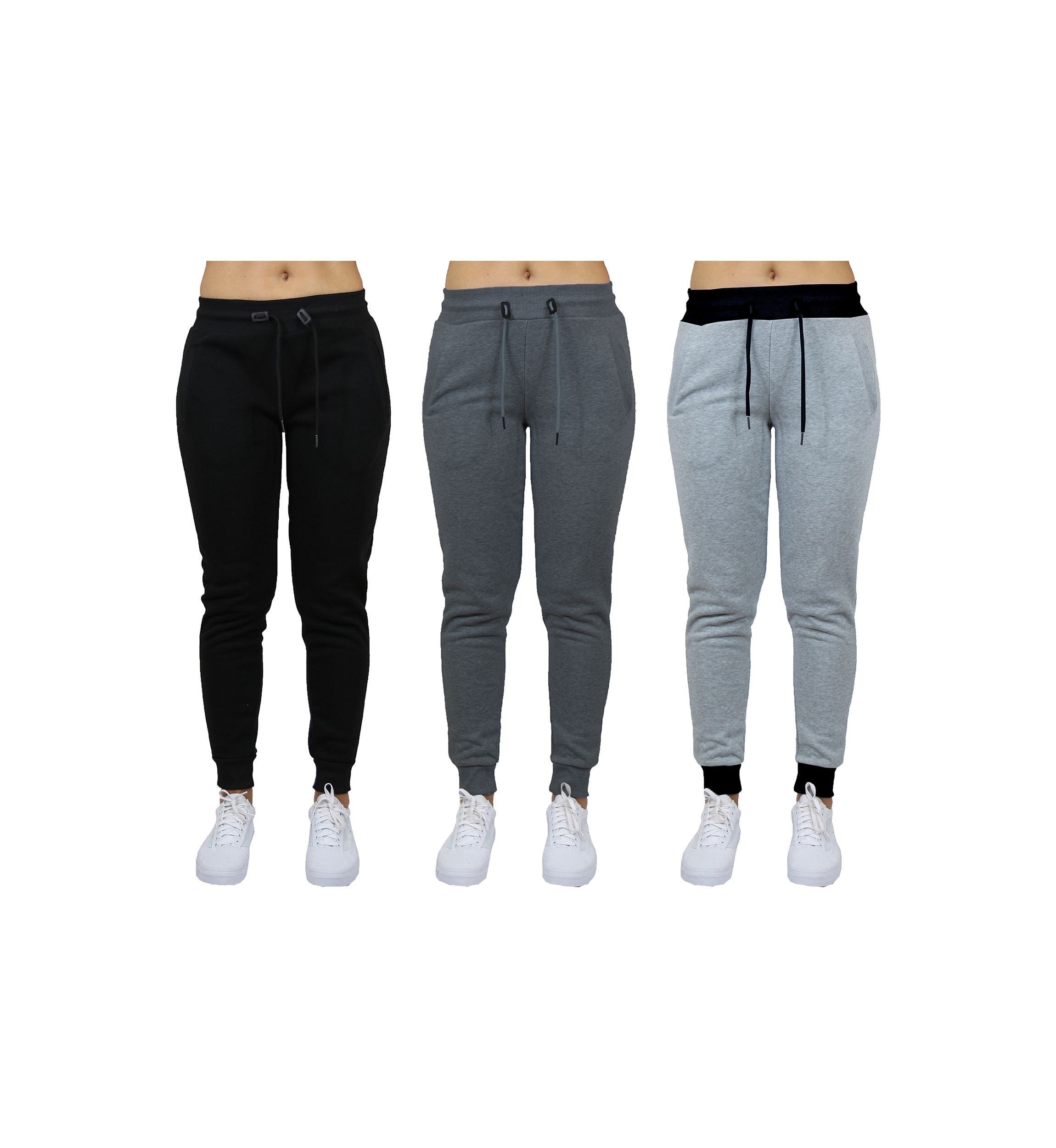 Womens French Terry Loose Fit Jogger Lounge Pants - 3 Pack