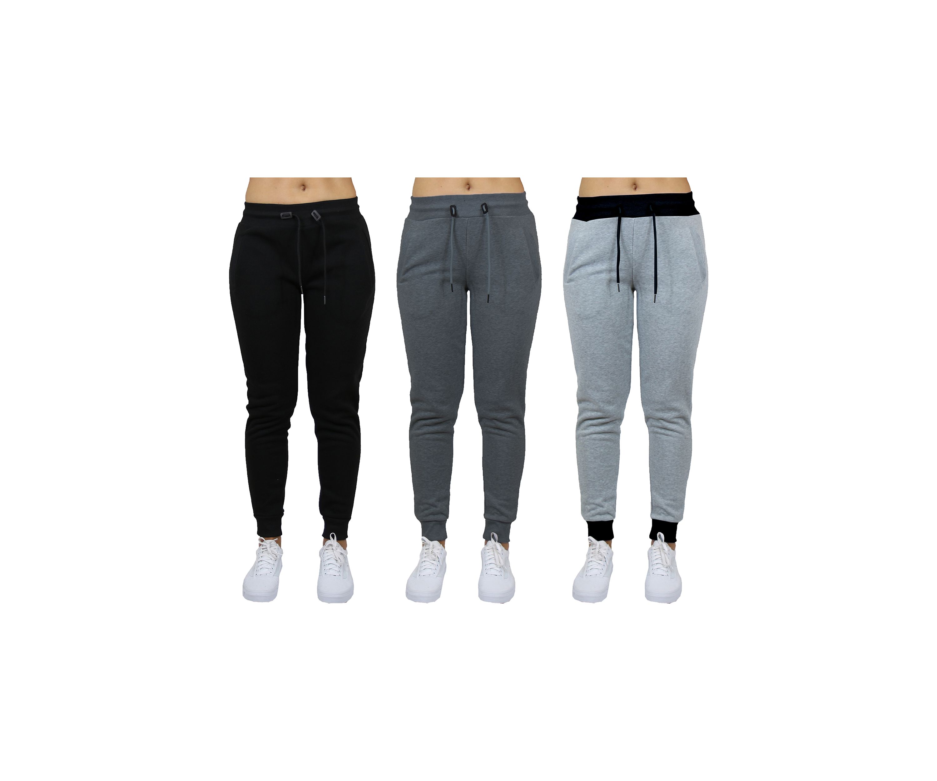 Womens French Terry Loose Fit Jogger Lounge Pants - 3 Pack