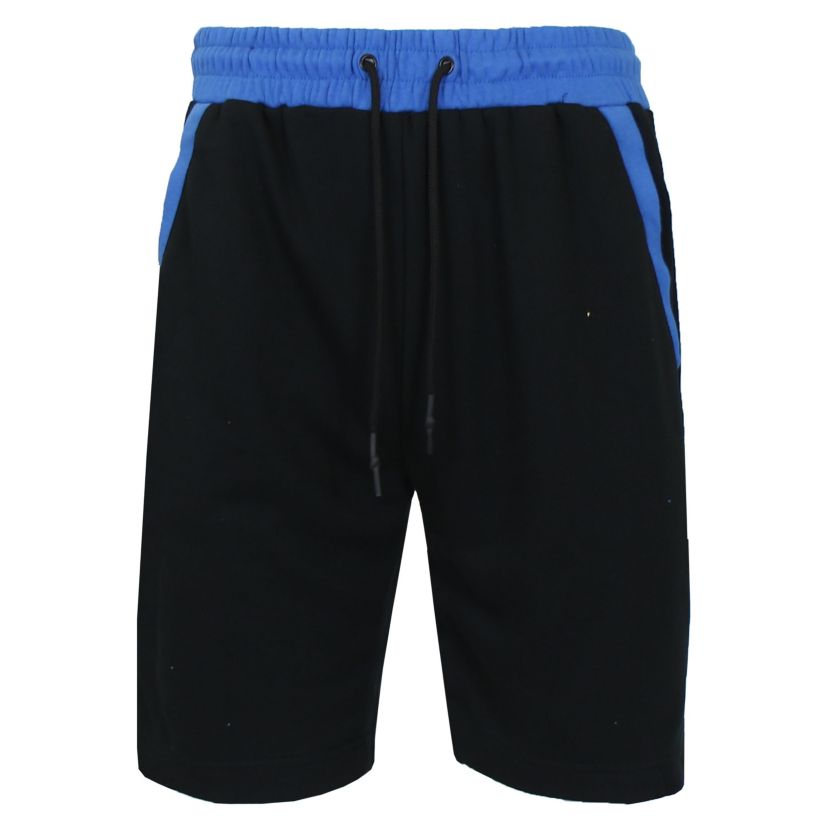 Womens Loose Fit French Terry Jogger Sweat Lounge Shorts With Contrast Color Trim Design