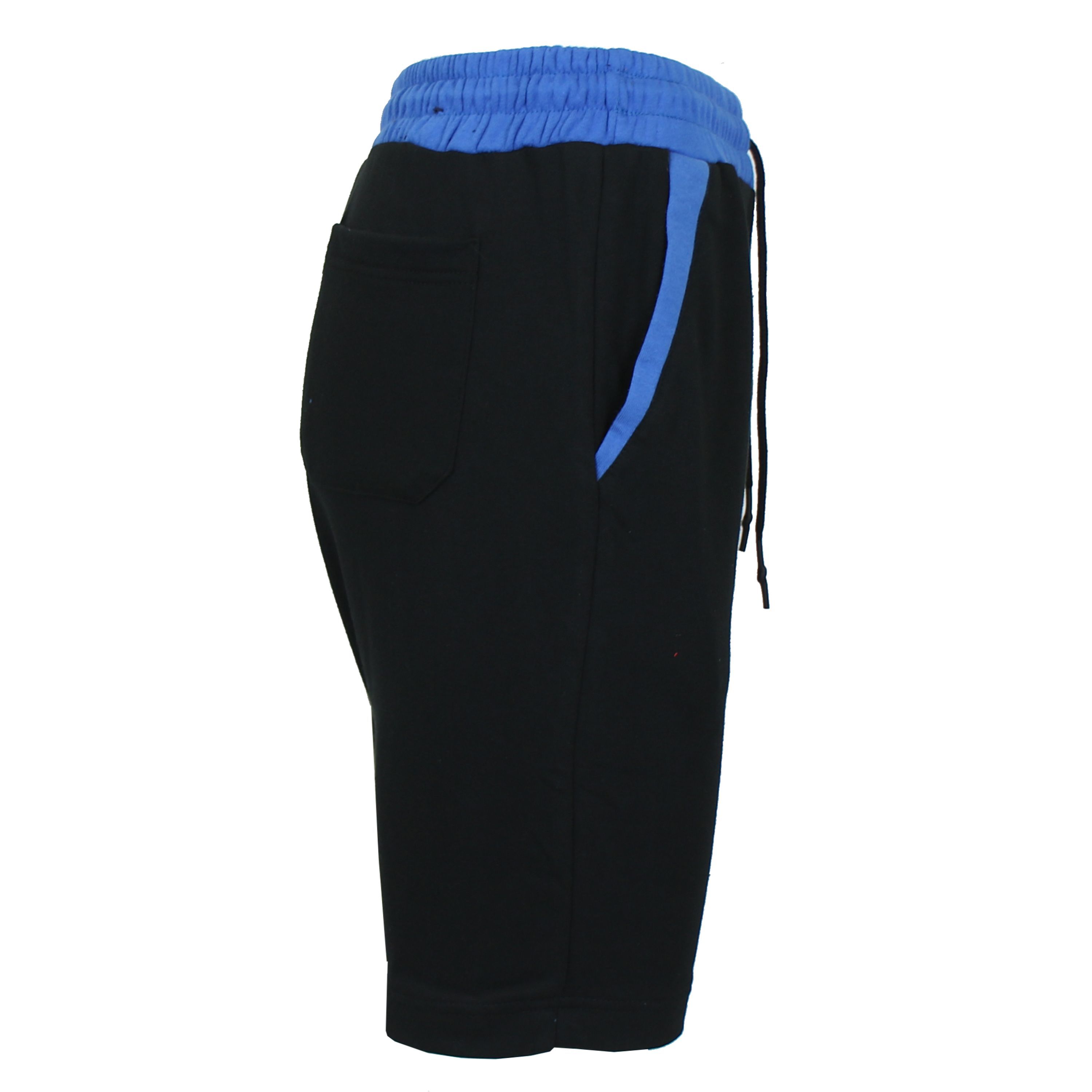 Womens Loose Fit French Terry Jogger Sweat Lounge Shorts With Contrast Color Trim Design