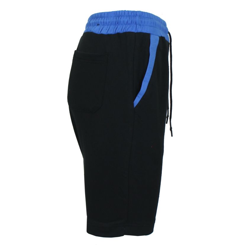 Womens Loose Fit French Terry Jogger Sweat Lounge Shorts With Contrast Color Trim Design