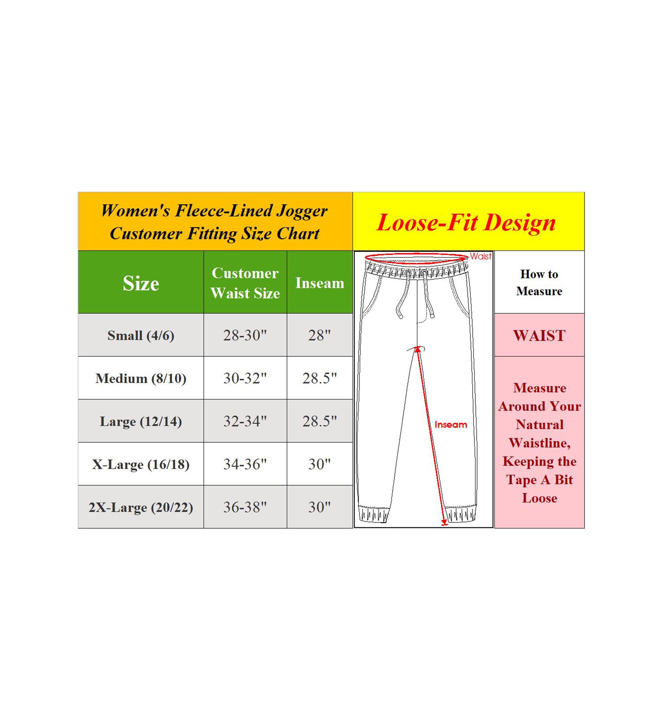 Womens Loose Fit Fleece Jogger Sweatpants with Zipper Pockets