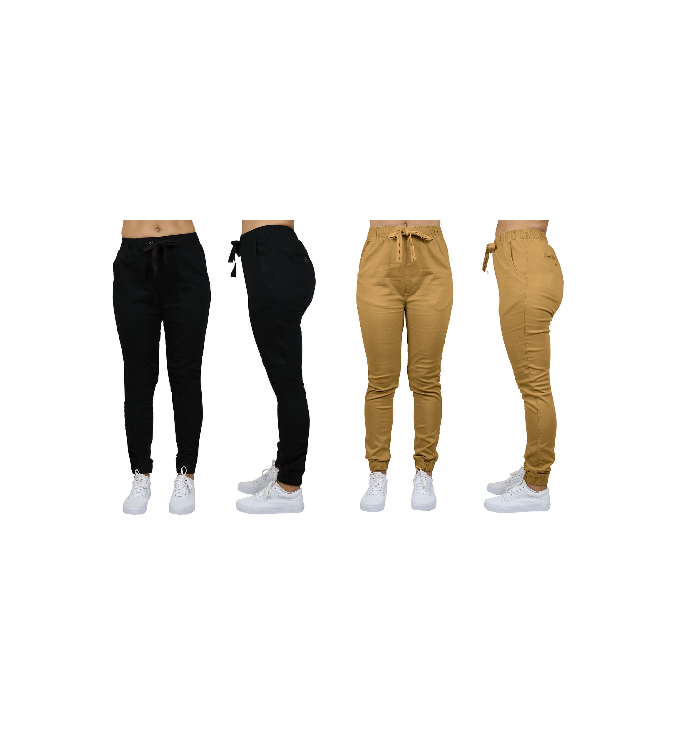 Womens Basic Stretch Twill Joggers (2 Pack)