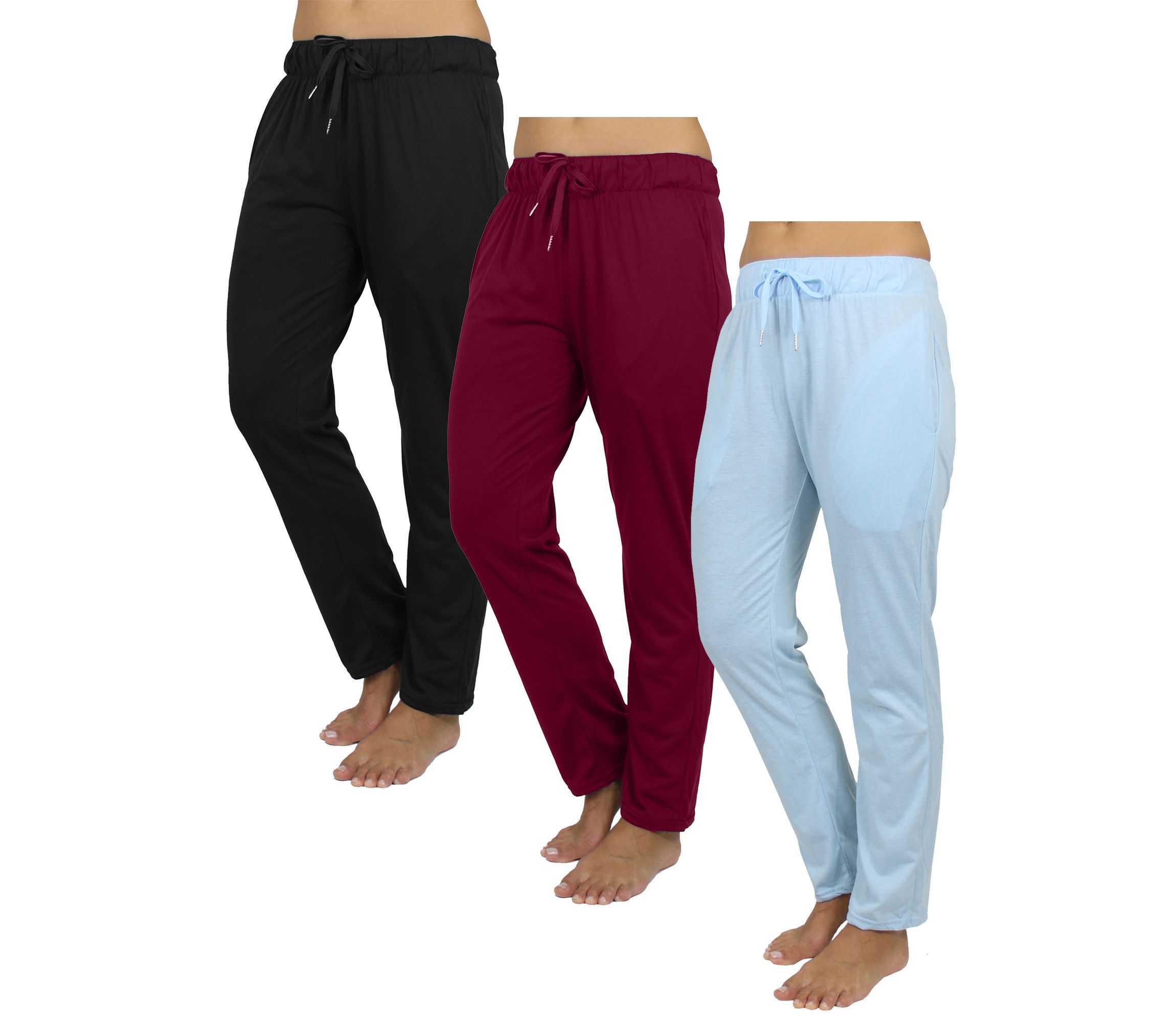 Galaxy By Harvic Womens Loose Fit Classic Lounge Pants-3 Pack