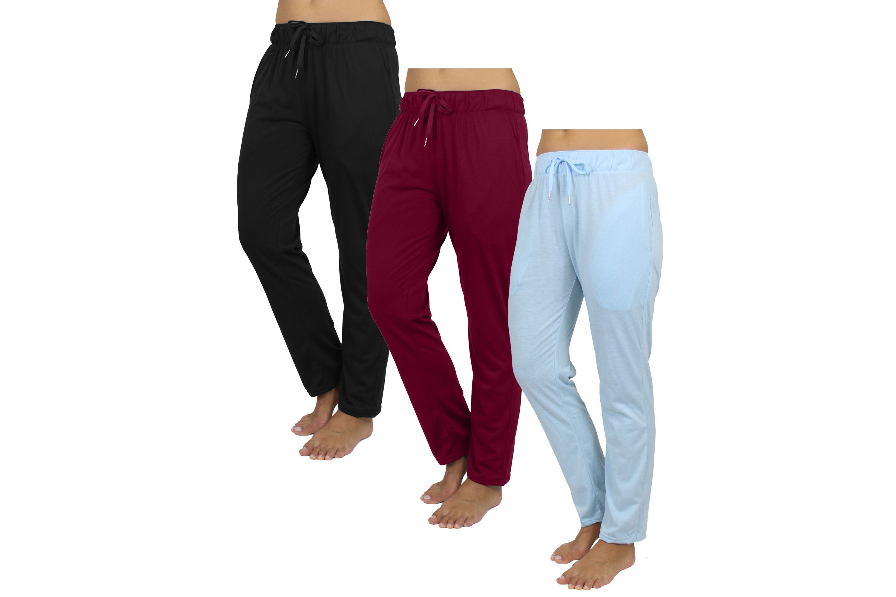 Galaxy By Harvic Womens Loose Fit Classic Lounge Pants-3 Pack