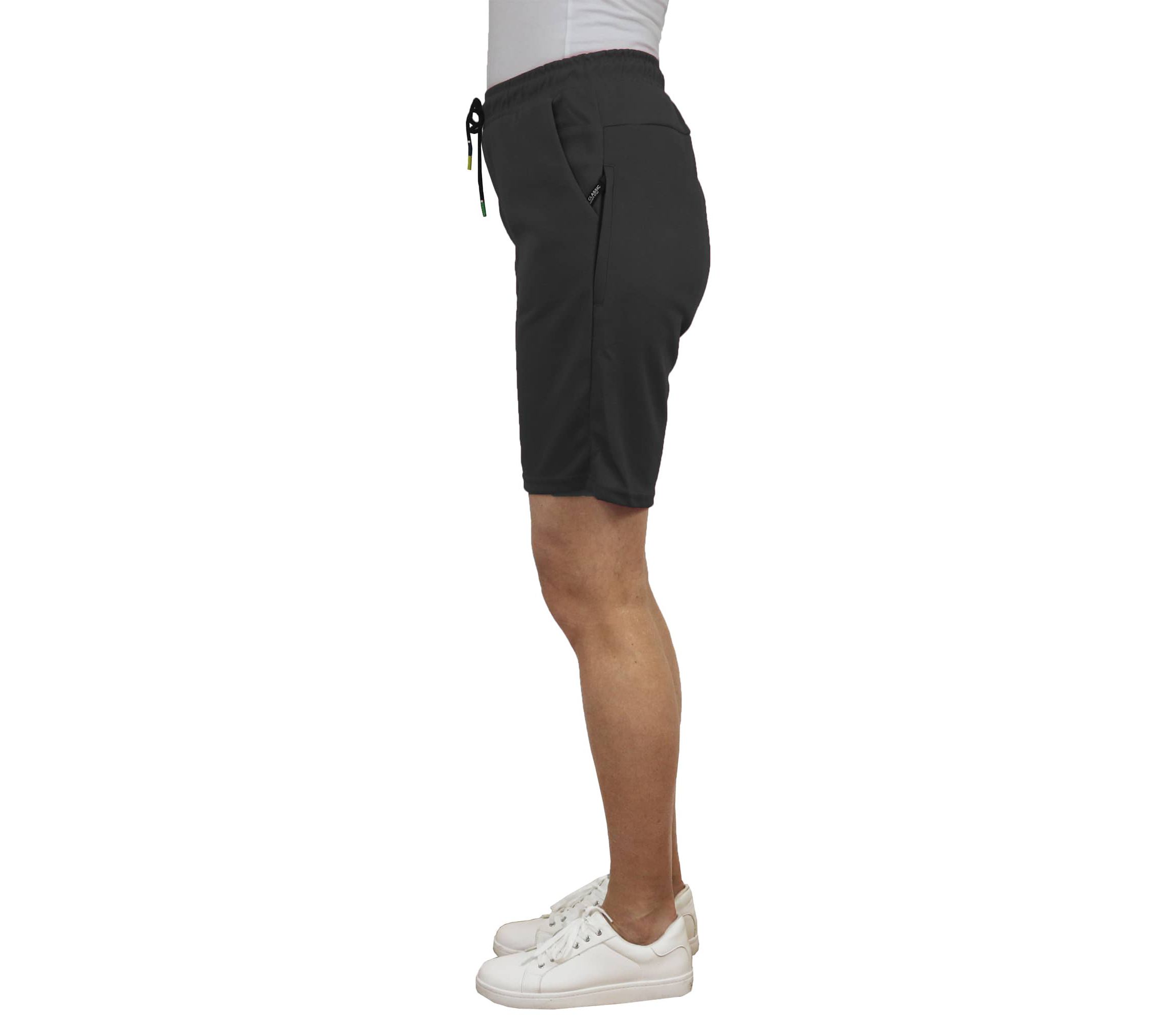 Blue Ice Womens Loose Fit Tech Fleece Jogger Sweat Lounge Shorts With Long Zipper Side Pocket