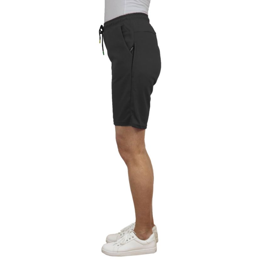 Blue Ice Womens Loose Fit Tech Fleece Jogger Sweat Lounge Shorts With Long Zipper Side Pocket