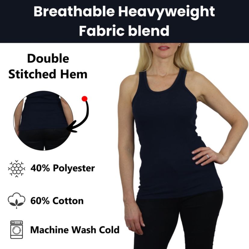Galaxy By Harvic Womens Loose Fit Ribbed Tank Top - 3 Pack