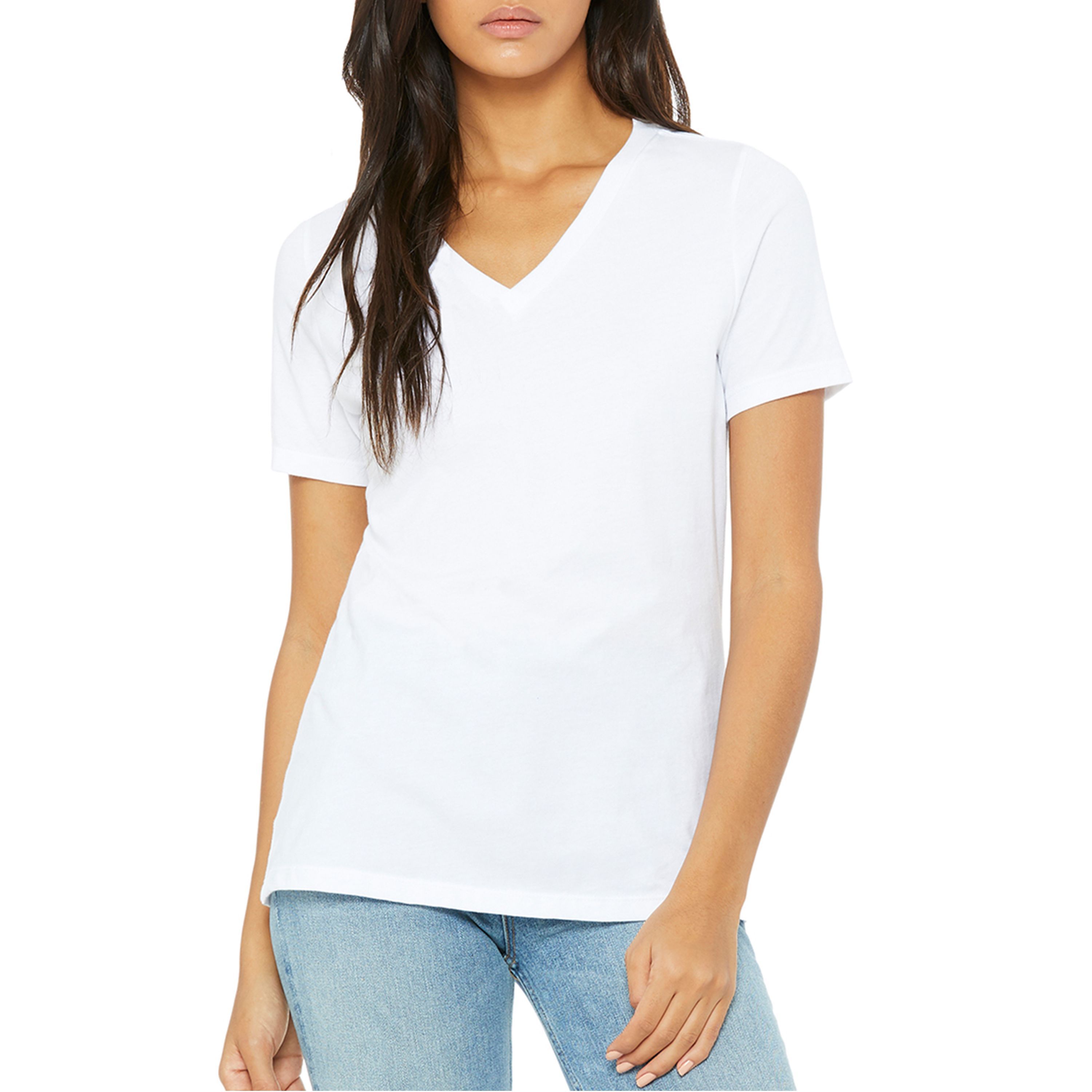 Galaxy By Harvic Womens Loose Fitting  Short Sleeve V-Neck Tee
