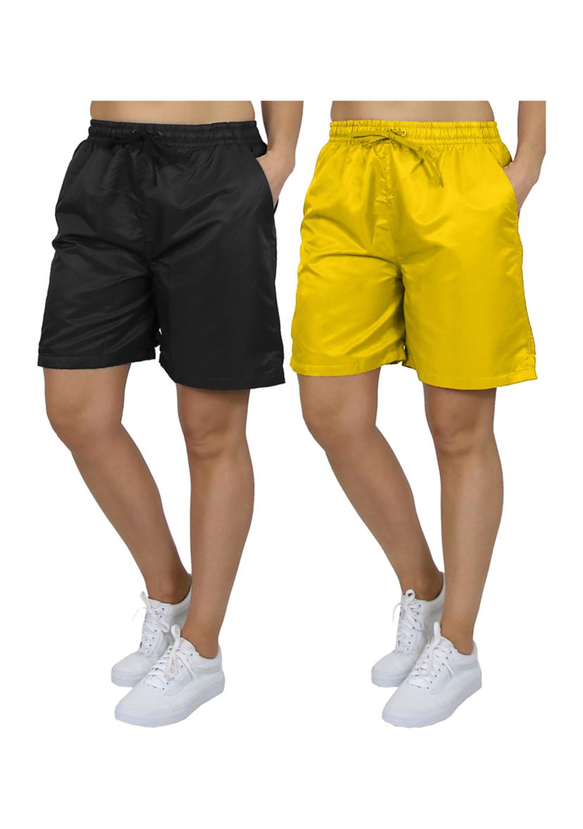 Galaxy By Harvic Womens Loose Fit Performance Active Workout Training Shorts With Mesh Lining-2 Pack