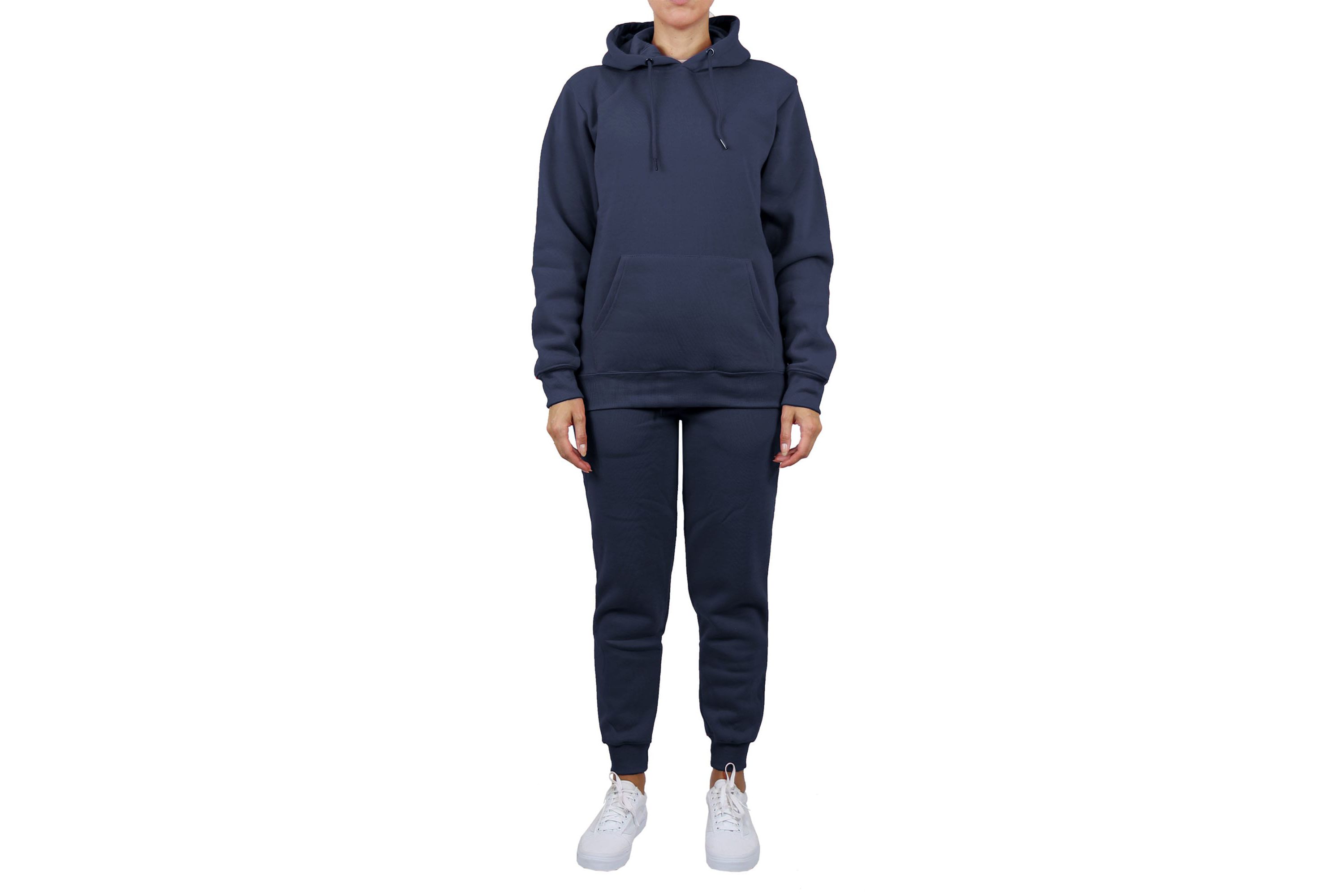 Loose Fit Fleece-Lined Pullover Hoodie & Jogger 2-Piece Set