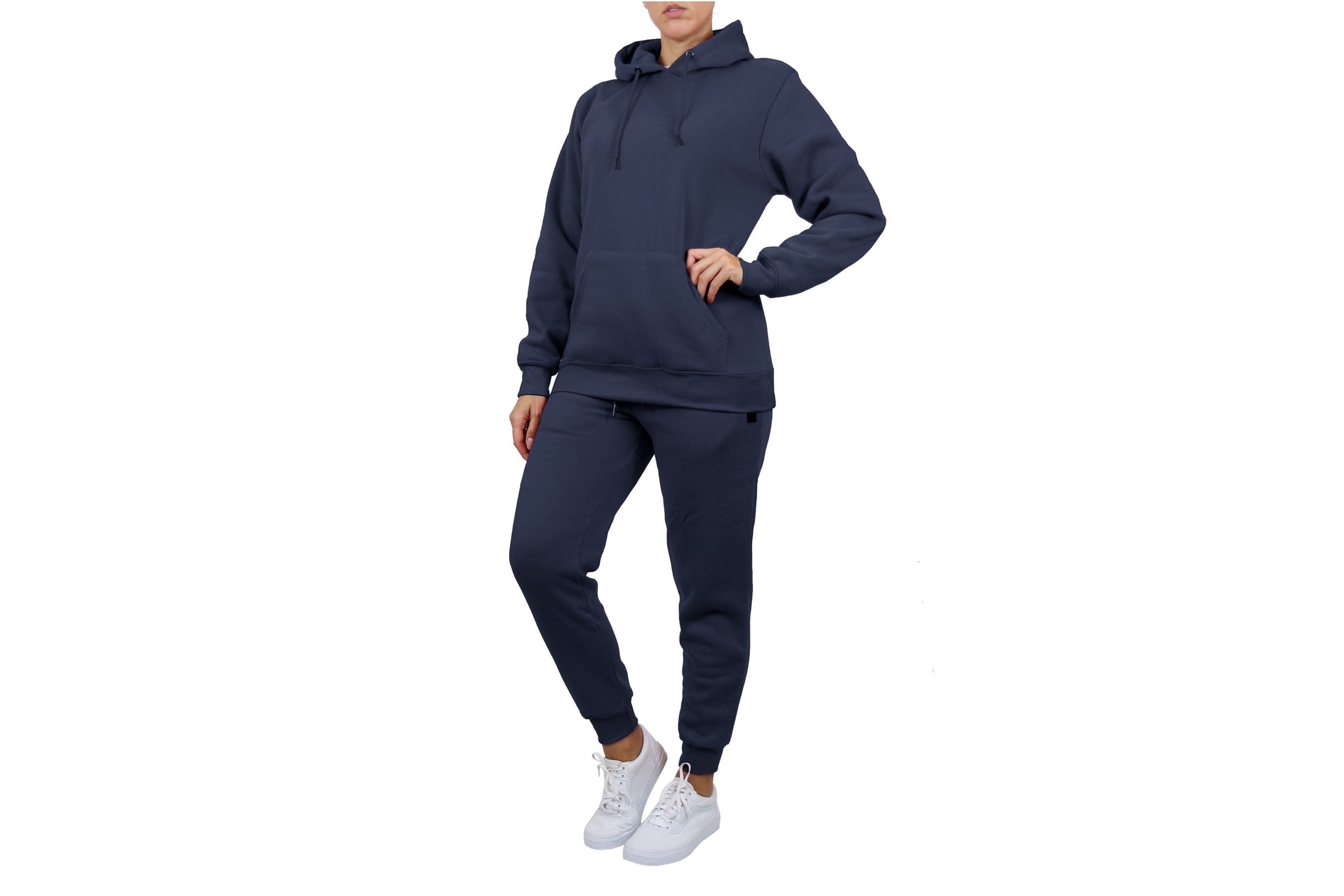 Loose Fit Fleece-Lined Pullover Hoodie & Jogger 2-Piece Set