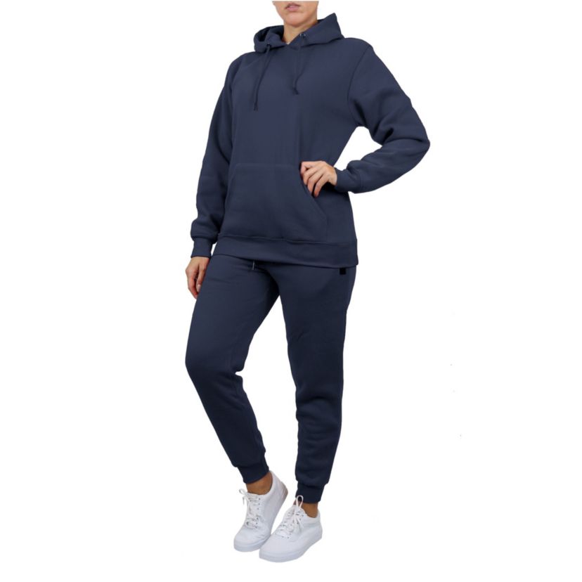 Loose Fit Fleece-Lined Pullover Hoodie & Jogger 2-Piece Set