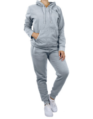 Women's Pullover Fleece Hoodie with Fleece Jogger Sweatpants 2 Piece Set