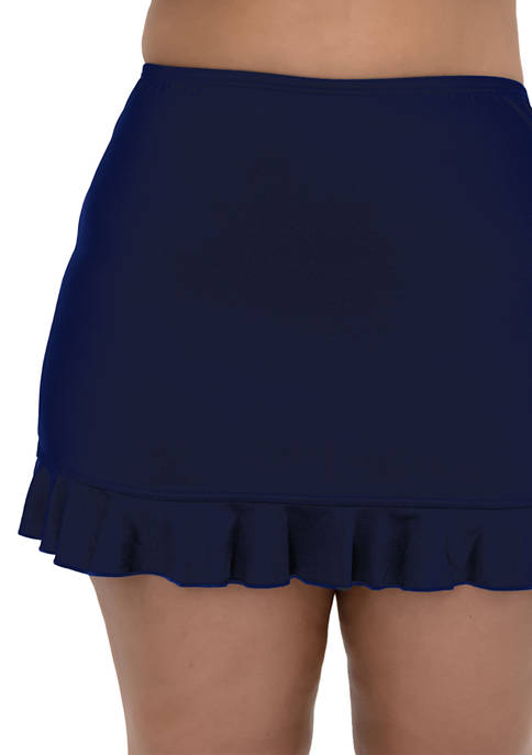 Fit 4 U Solid Skirt with Ruffle Hem