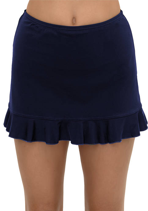 Fit 4 U Solid Swim Skirt with Ruffle
