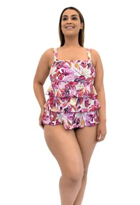 Fit 4 Ur Hips Topaz Plus 3 Tier V Hem Bandeau Romper 