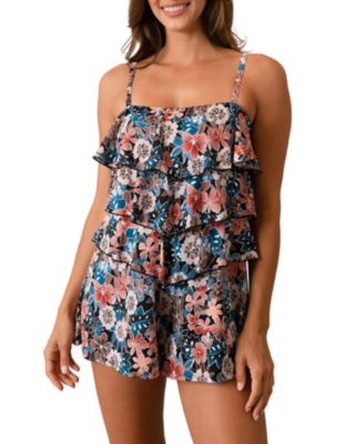 MOONSHADOW 3 TIER V-HEM BANDEAU ROMPER