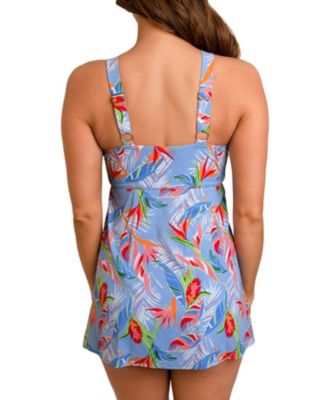 ZELOS, Swim, Zelos Floral Blouson Tankini Top Xl