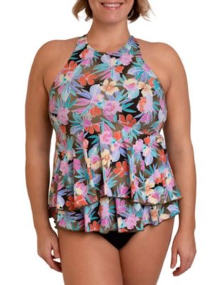 High Neck Tankini Plus Size