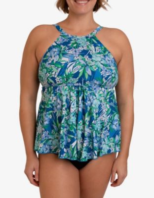 Beach House Swim Plus Size Jane Ruffle Tiered Tankini - Abstract