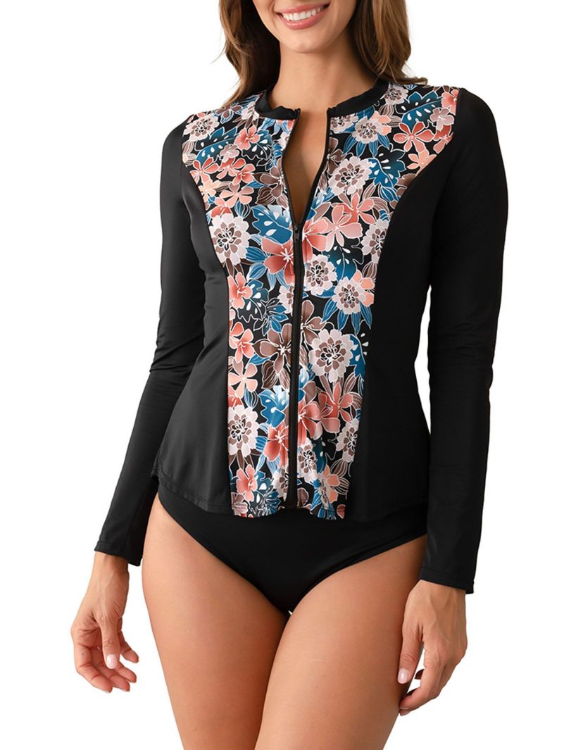 MOONSHADOW LONG SLEEVE ZIPPER SWIM SHIRT