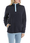 Womens Quilted Snap Fleece Pullover