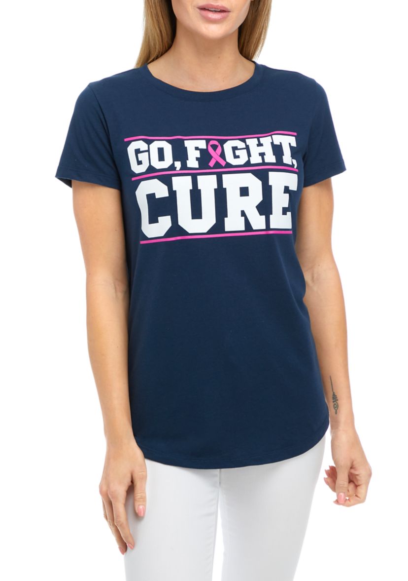 Womens Short Sleeve Breast Cancer Awareness Graphic T-Shirt