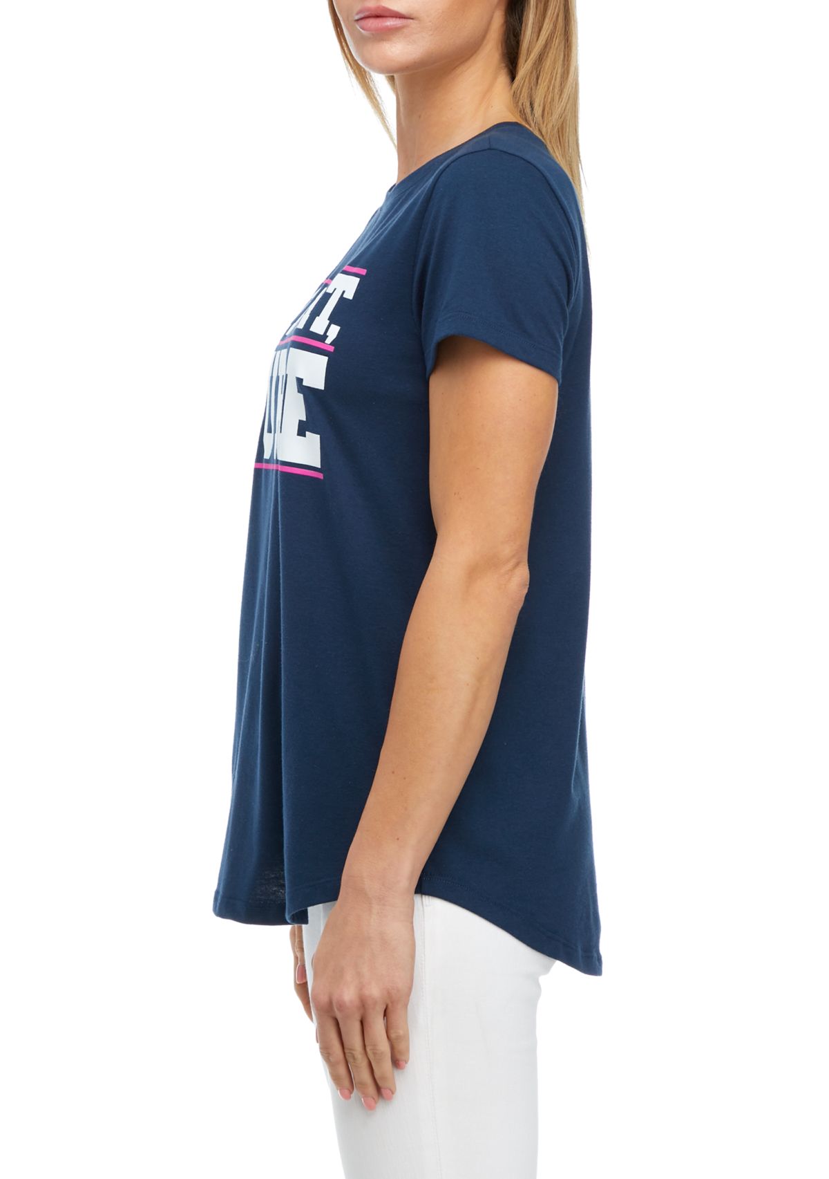 Womens Short Sleeve Breast Cancer Awareness Graphic T-Shirt