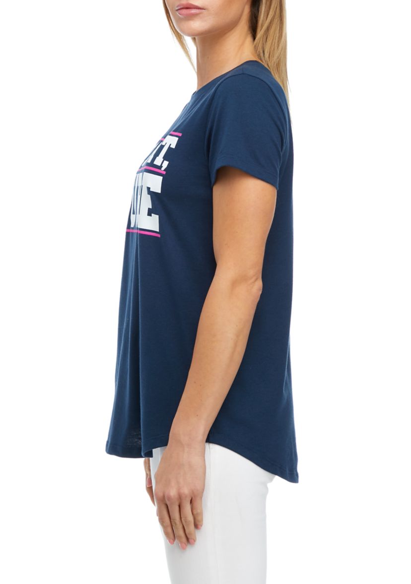 Womens Short Sleeve Breast Cancer Awareness Graphic T-Shirt