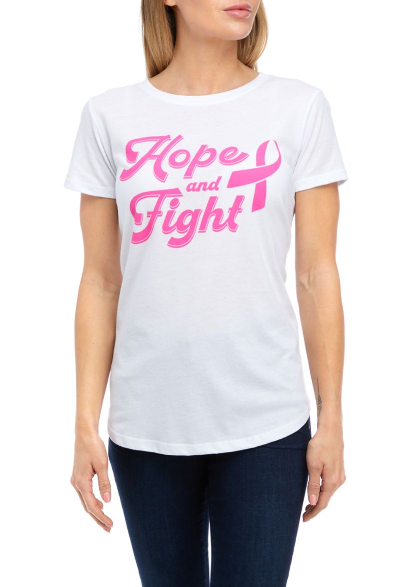 Womens Short Sleeve Breast Cancer Awareness Graphic T-Shirt