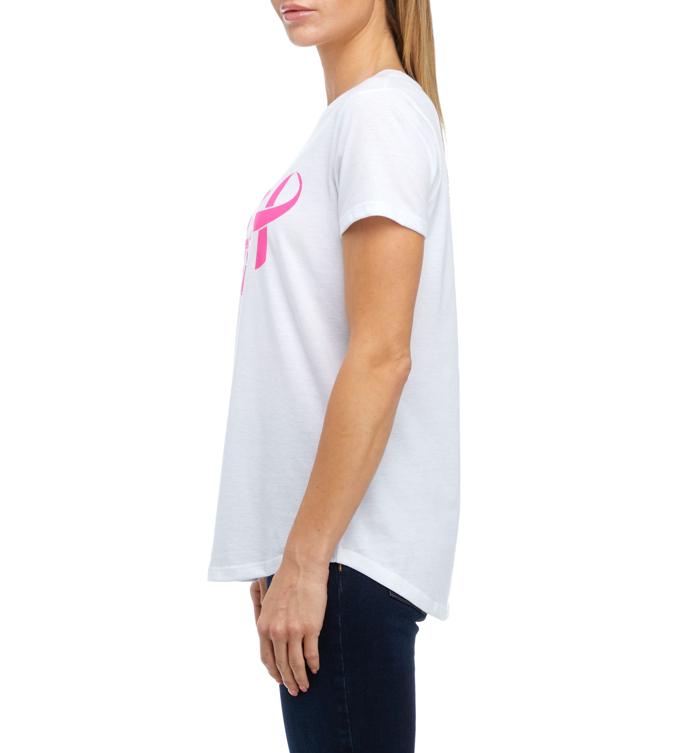 Womens Short Sleeve Breast Cancer Awareness Graphic T-Shirt