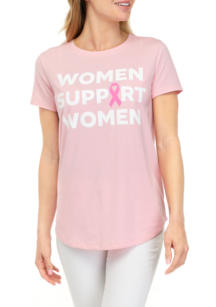 Womens Short Sleeve Breast Cancer Awareness Graphic T-Shirt