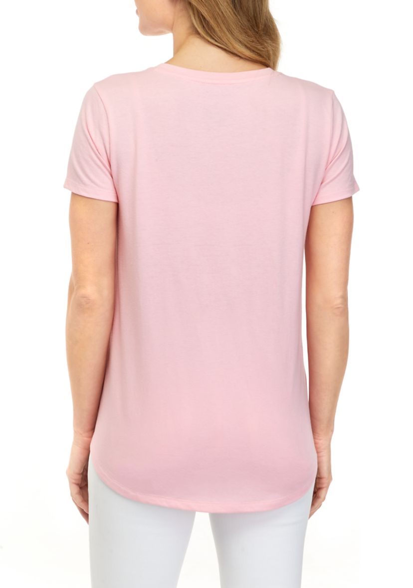Womens Short Sleeve Breast Cancer Awareness Graphic T-Shirt