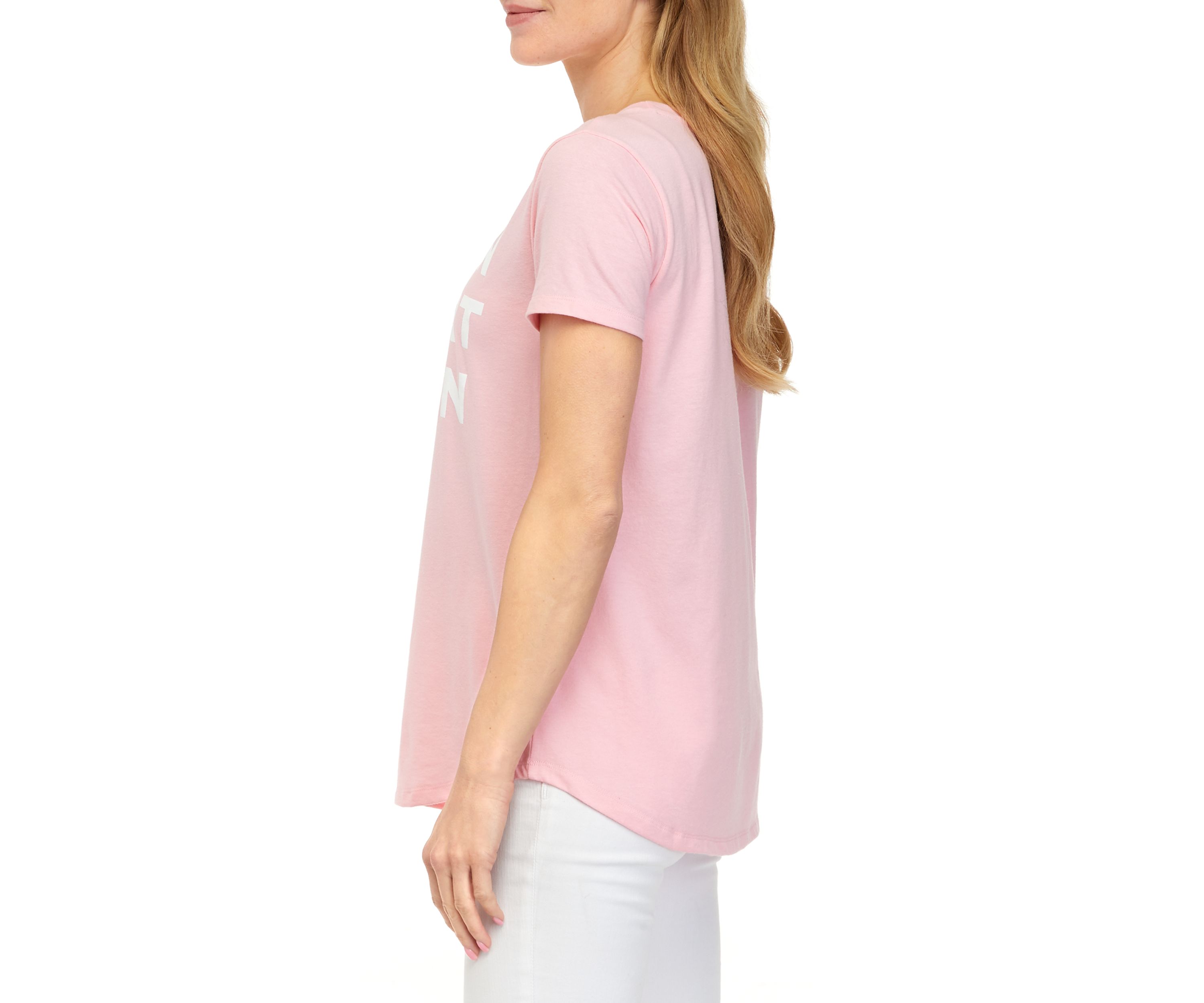 Womens Short Sleeve Breast Cancer Awareness Graphic T-Shirt