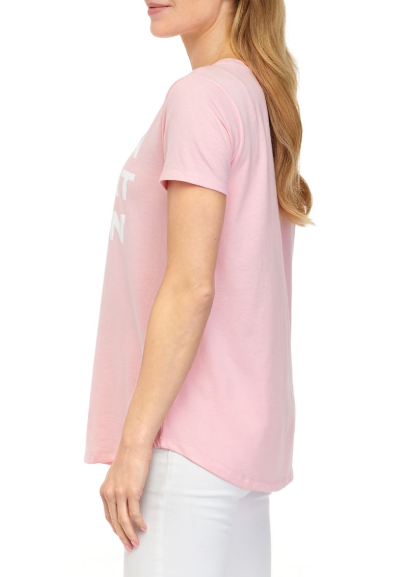 Womens Short Sleeve Breast Cancer Awareness Graphic T-Shirt