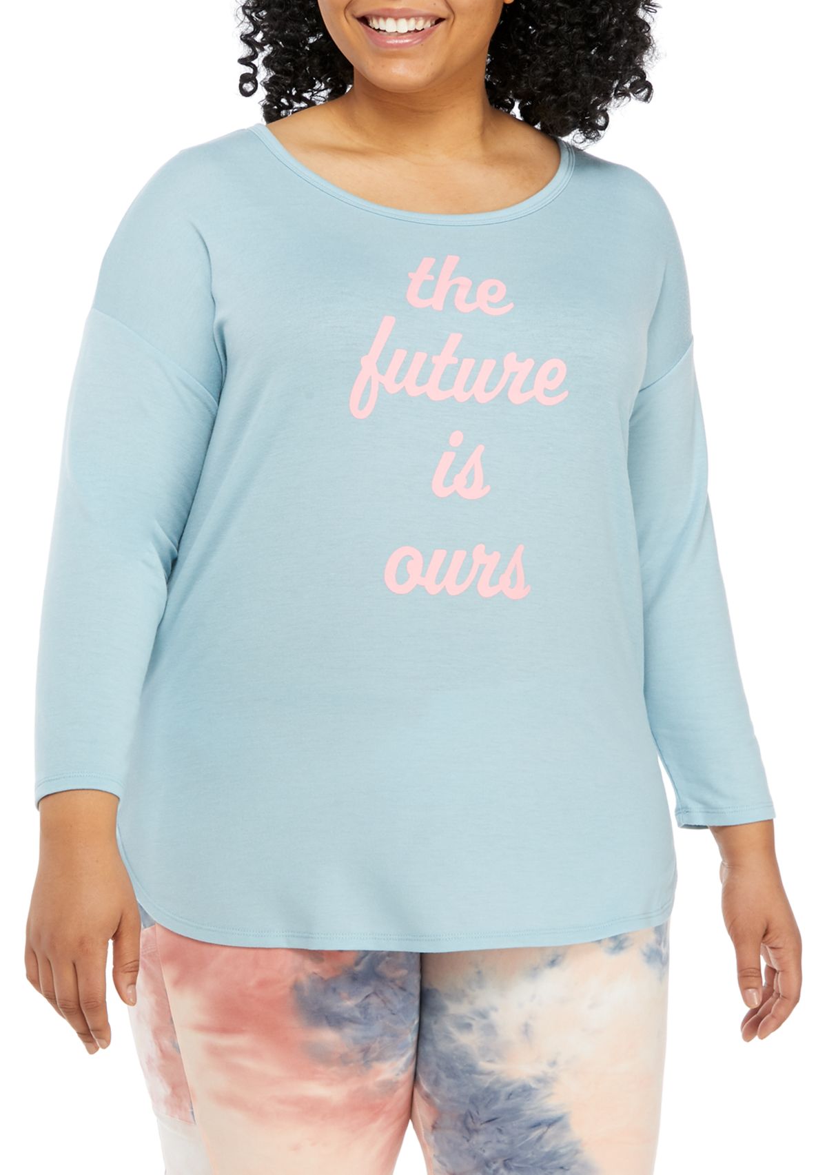 Studio Plus Size Long Sleeve Graphic Pullover