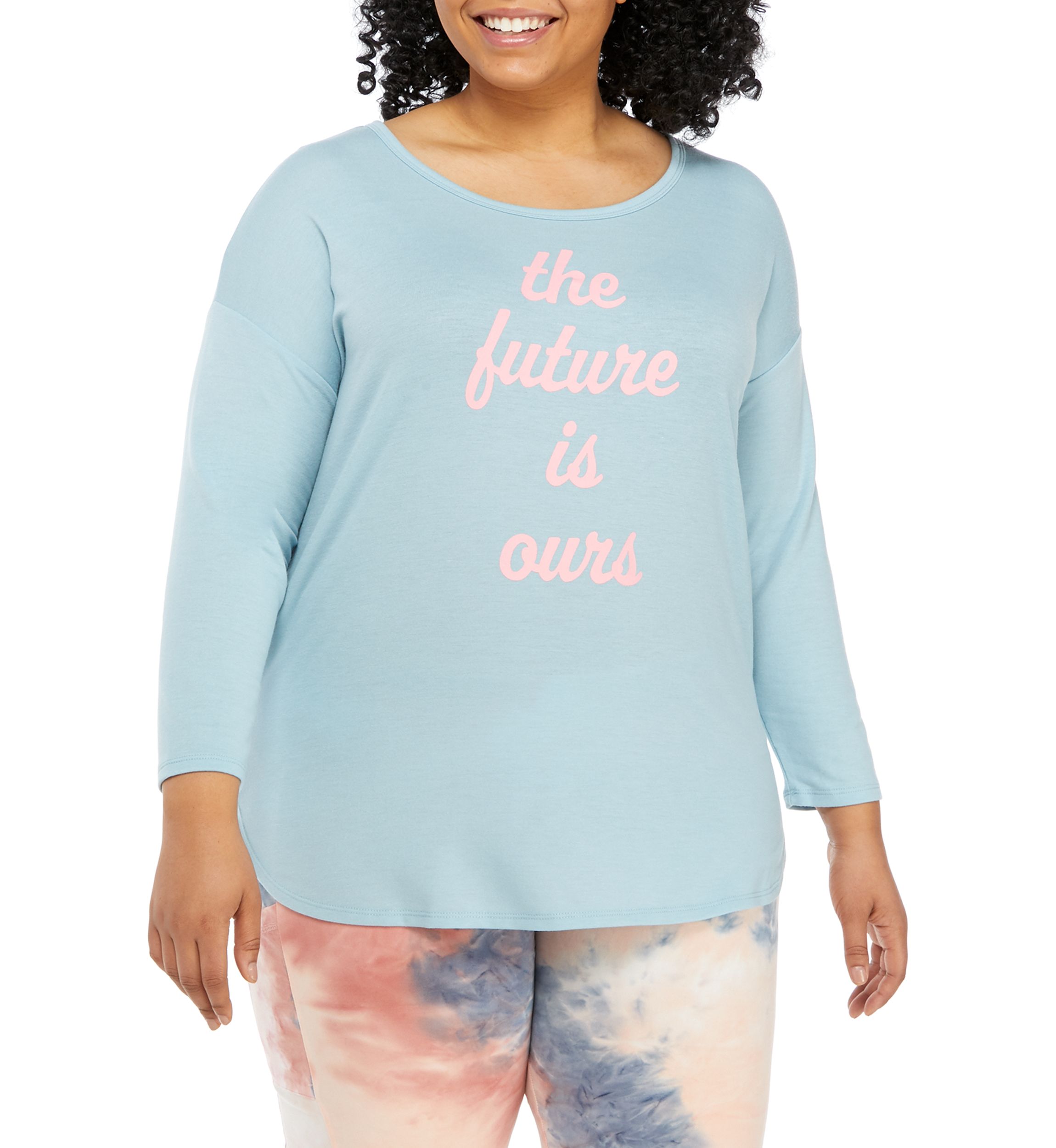 Studio Plus Size Long Sleeve Graphic Pullover