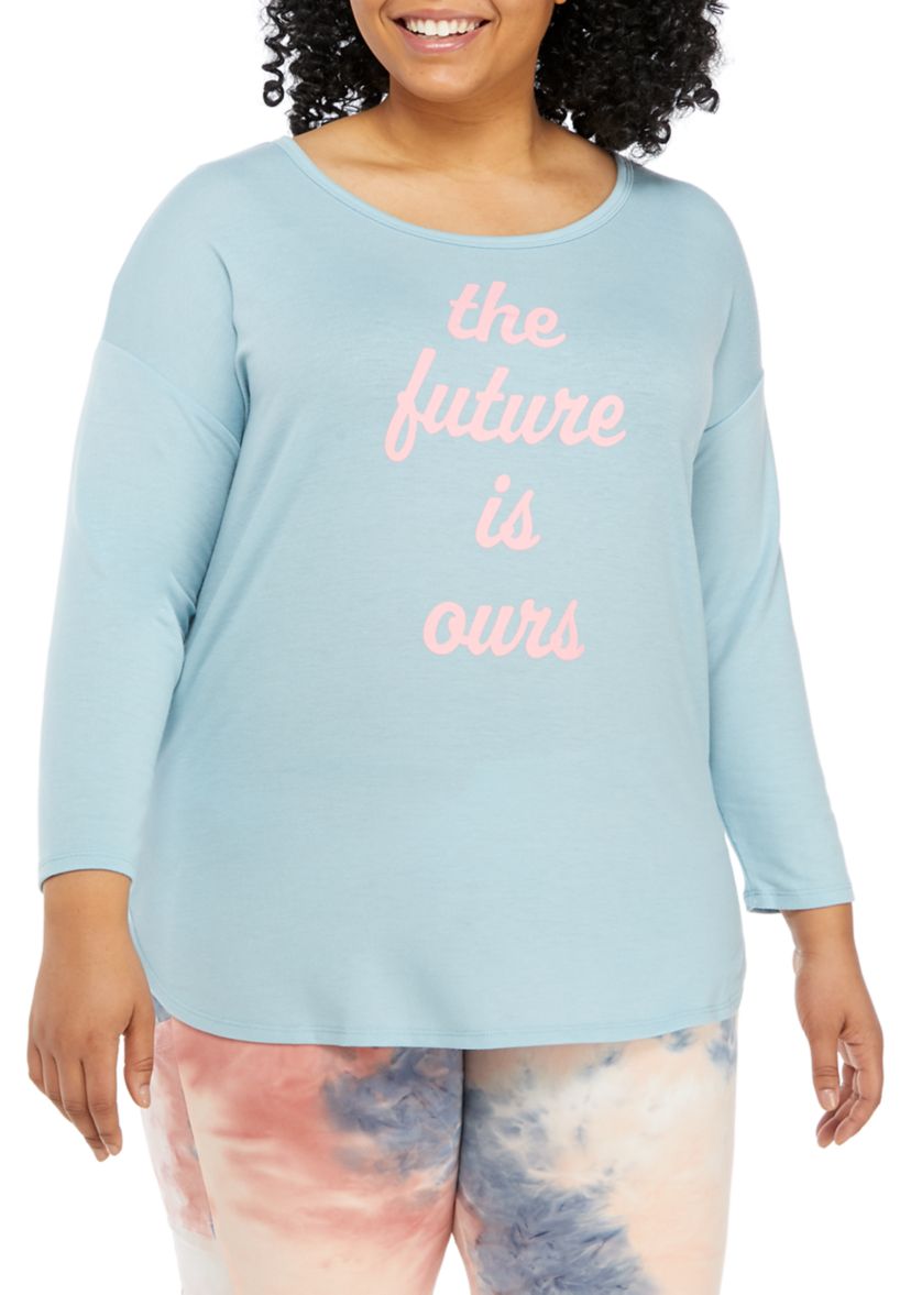 Studio Plus Size Long Sleeve Graphic Pullover