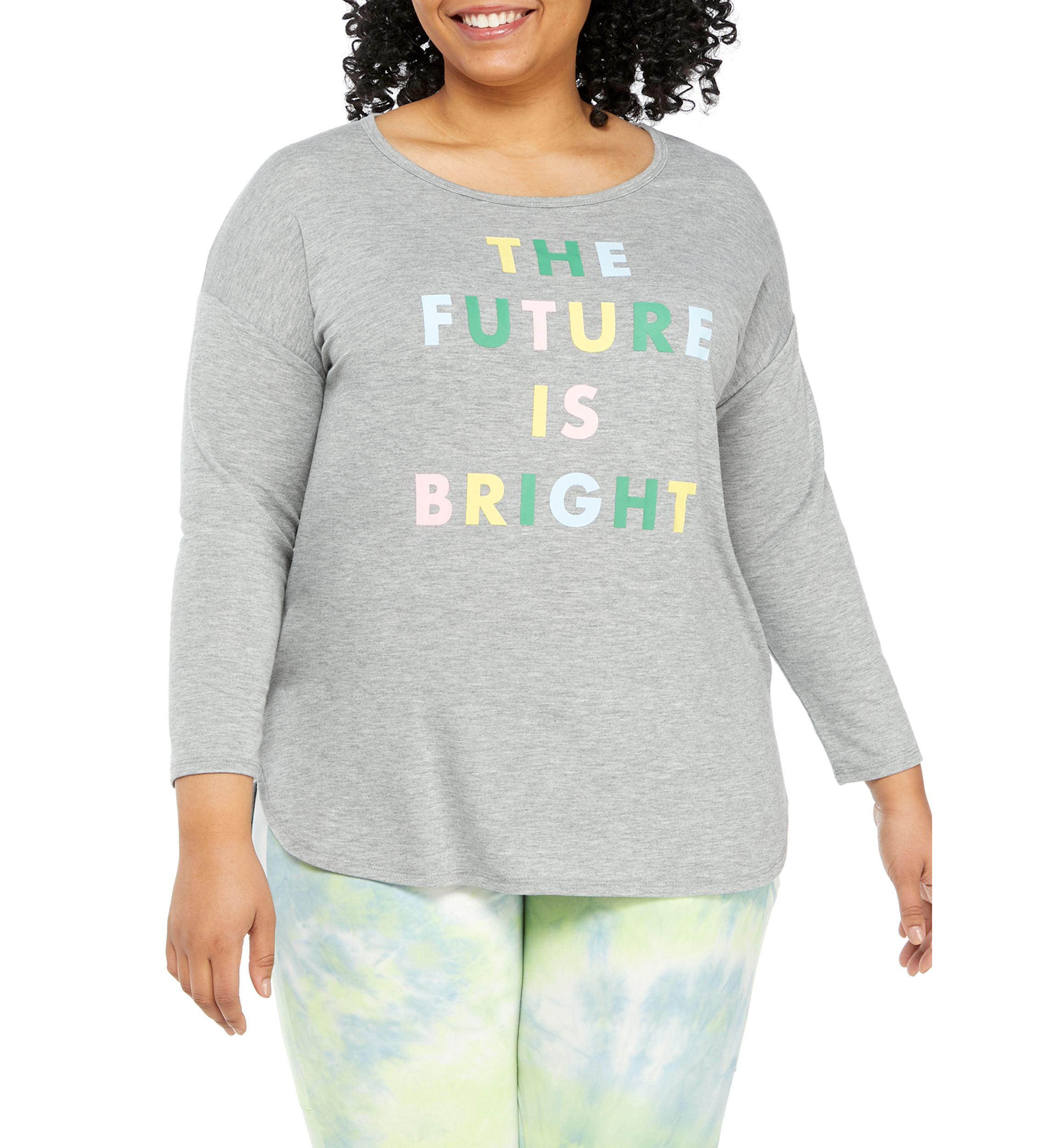 Studio Plus Size Long Sleeve Graphic Pullover