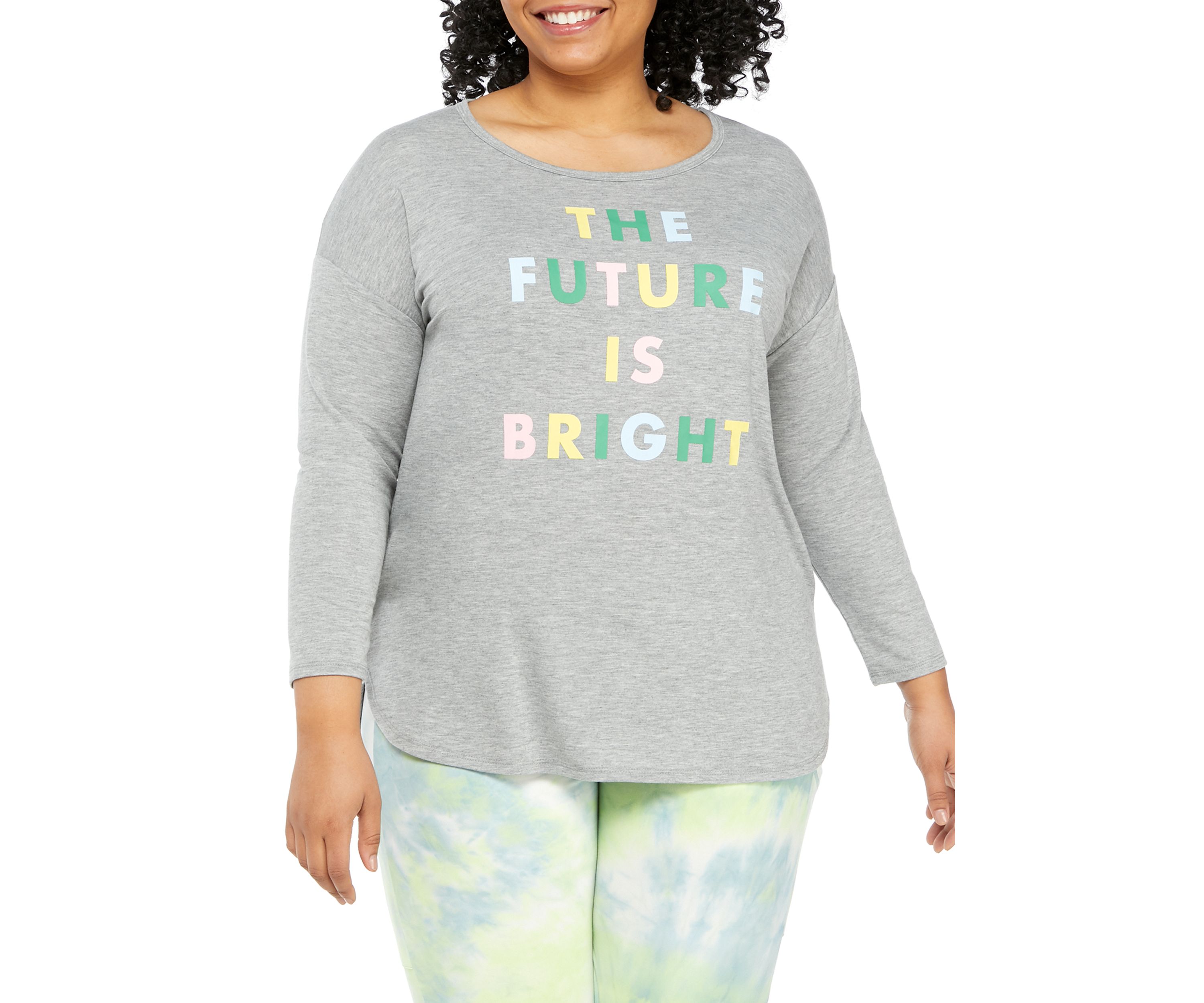 Studio Plus Size Long Sleeve Graphic Pullover