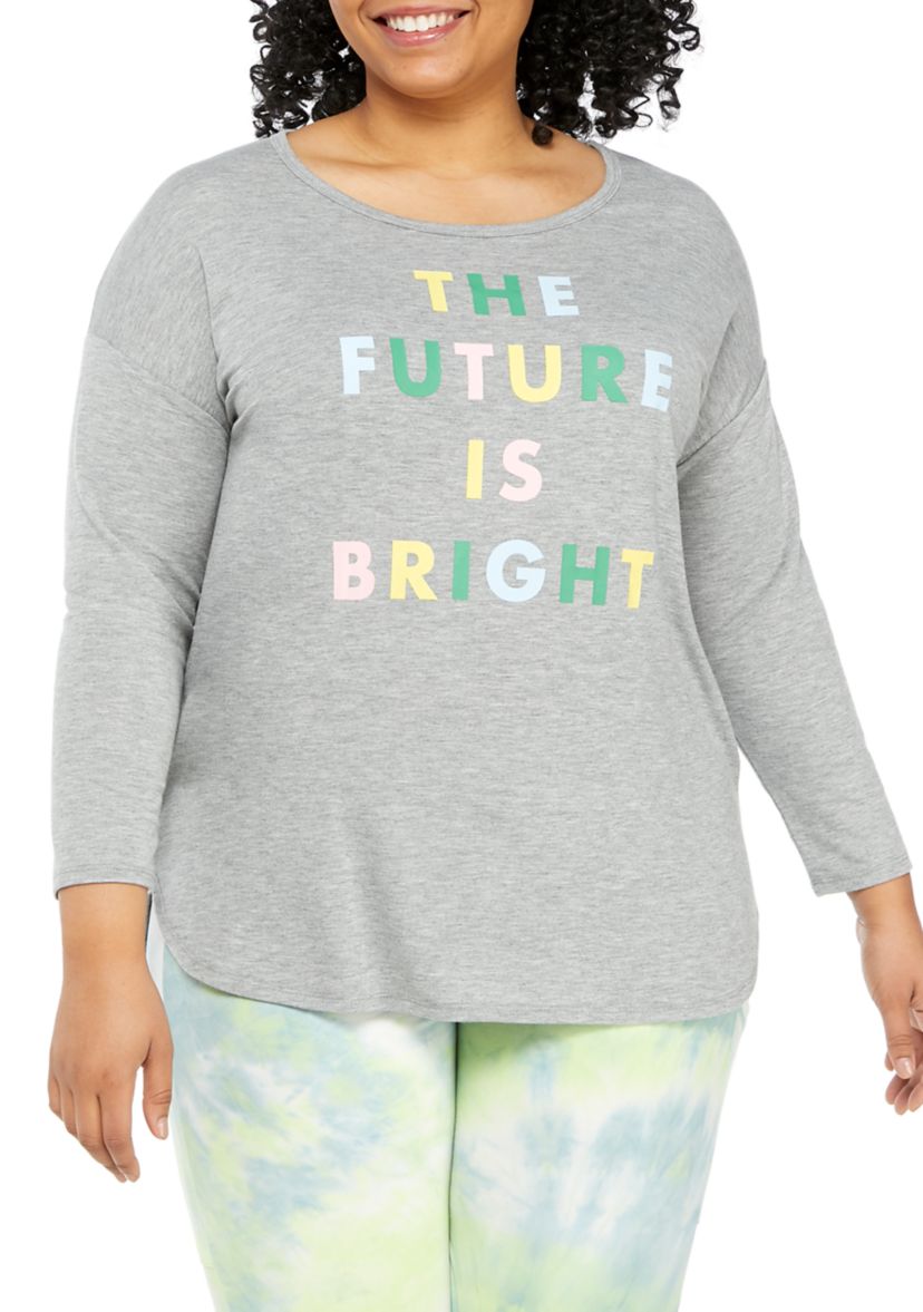 Studio Plus Size Long Sleeve Graphic Pullover